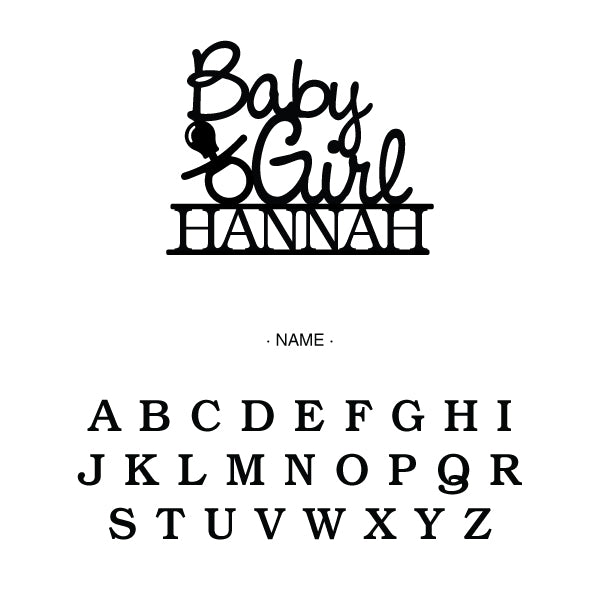 Personalized Baby Girl Cake Topper