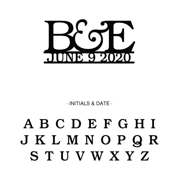 Personalized Initial and Date Wedding Cake Topper