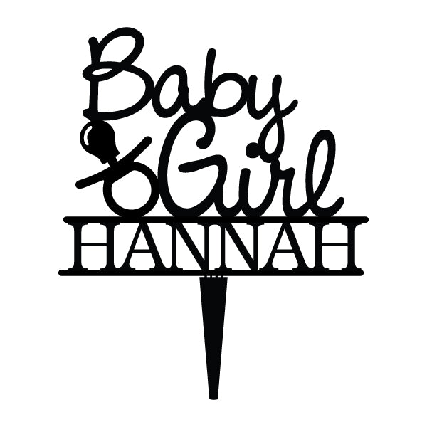 Personalized Baby Girl Cake Topper