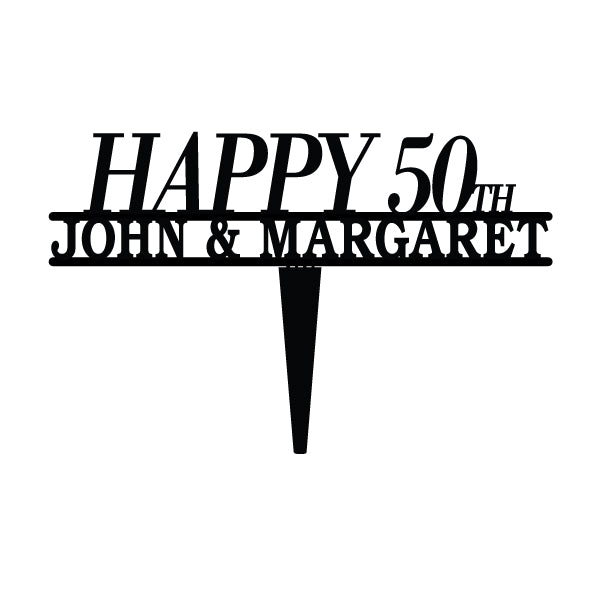 Personalized Happy Anniversary Cake Topper