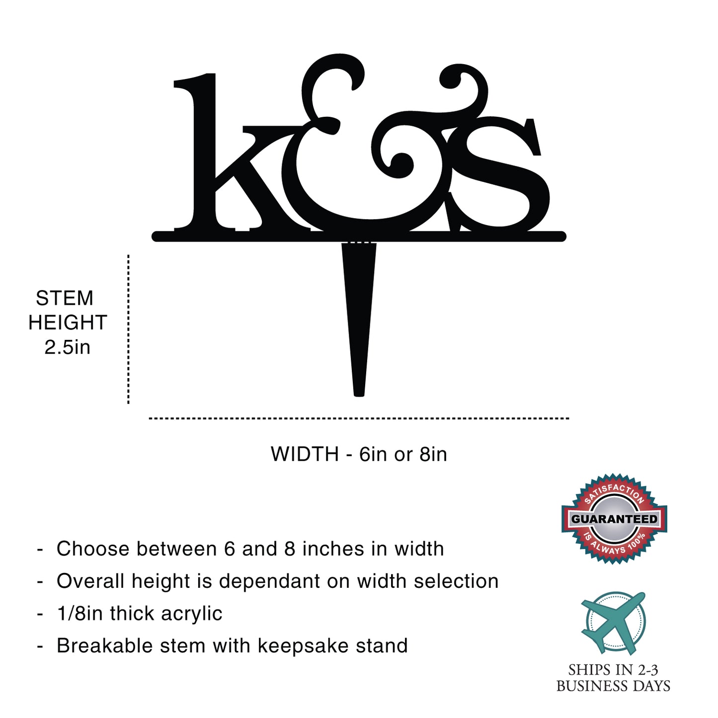 Personalized Initials Wedding Cake Topper