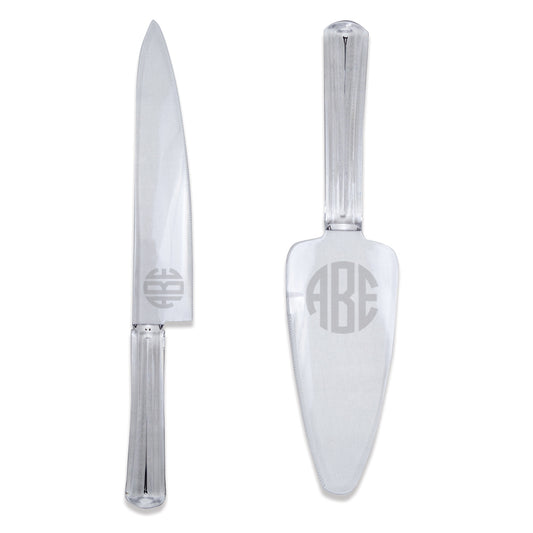 Acrylic Cake Knife & Server Set - Monogram