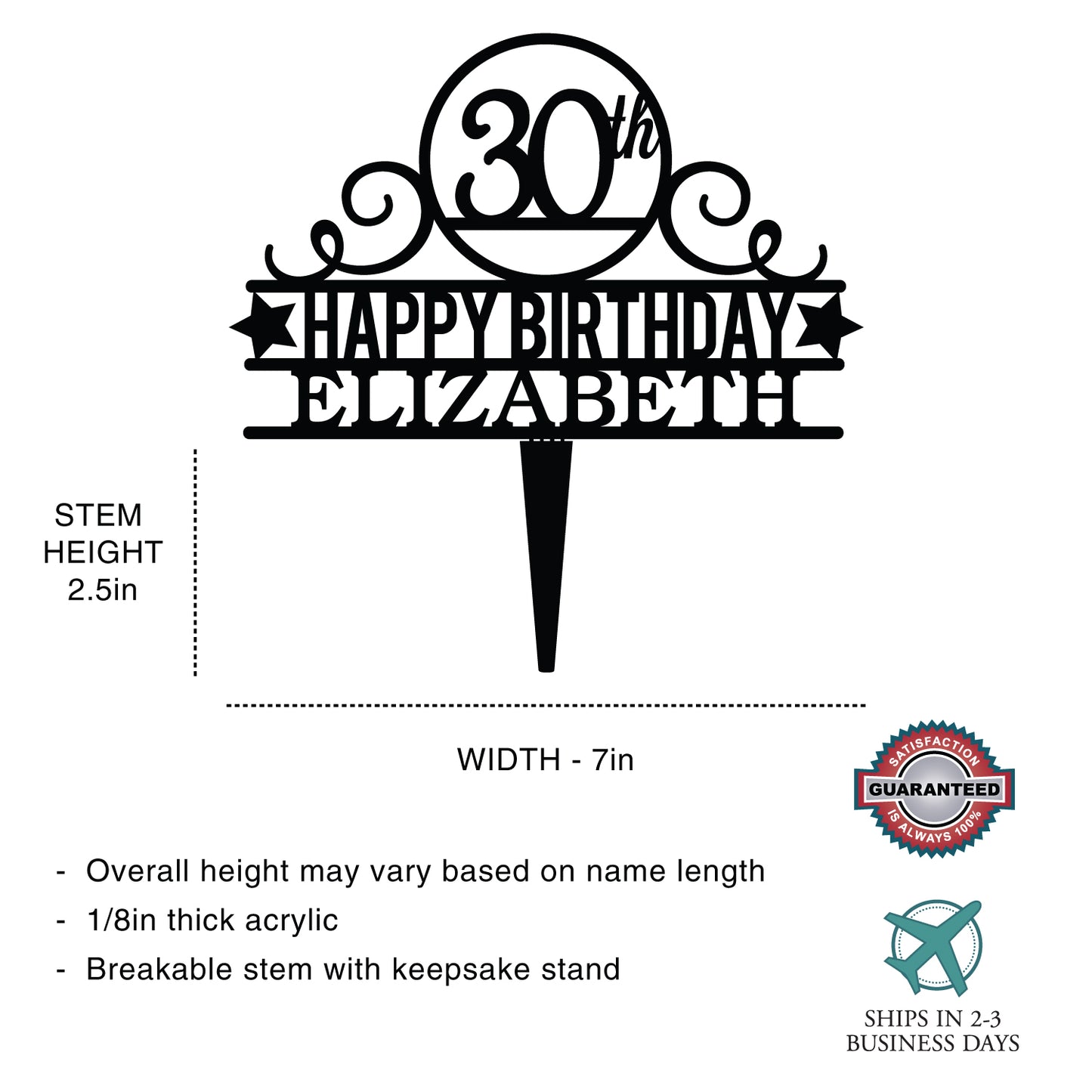 Personalized Birthday Cake Topper