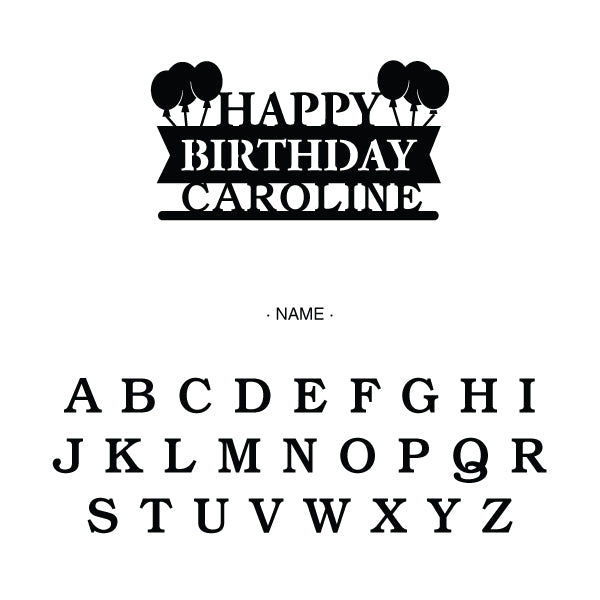 Personalized Balloon Birthday Cake Topper