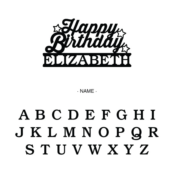 Personalized Happy Birthday Cake Topper