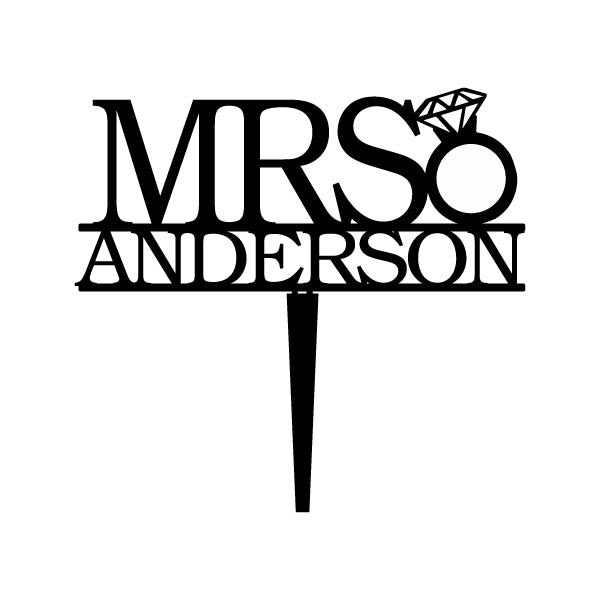 Personalized Bachelorette Mrs Cupcake Topper