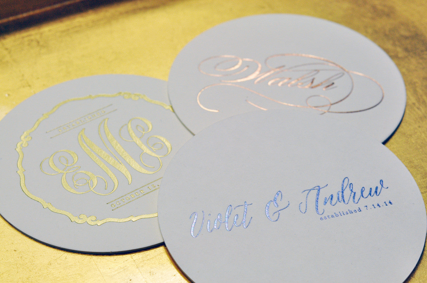 Foil Stamped Coasters - M113