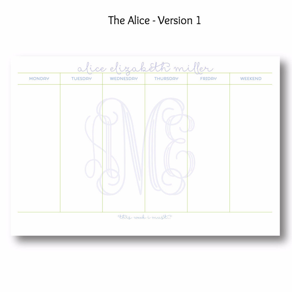Alice - Personalized Desk Pad