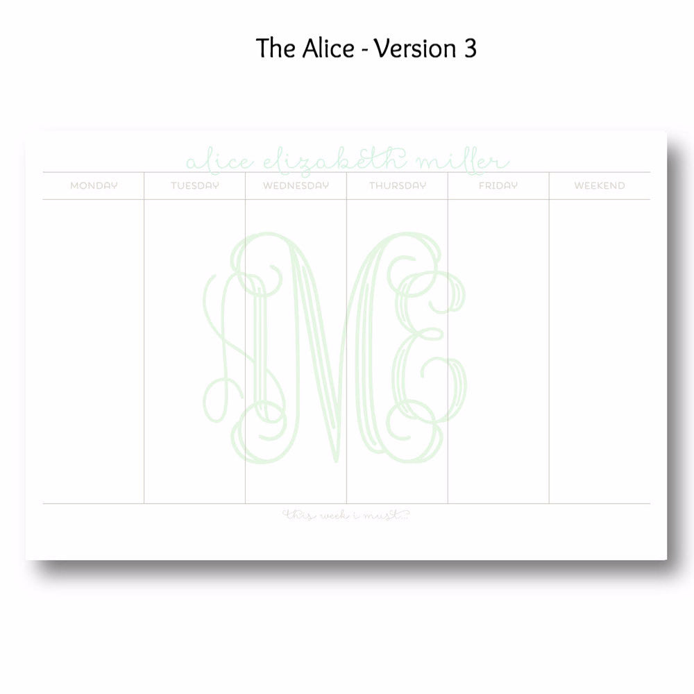 Alice - Personalized Desk Pad
