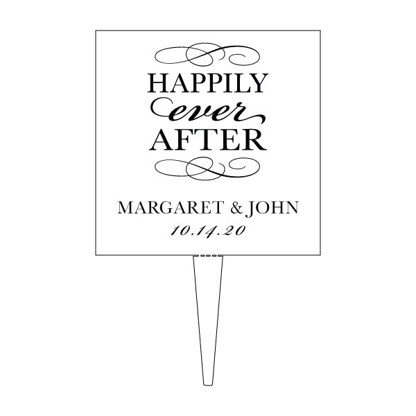 Personalized Happily Ever After Wedding Cake Topper