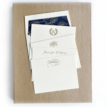 Load image into Gallery viewer, Grand Silk Stationery Box - Champagne
