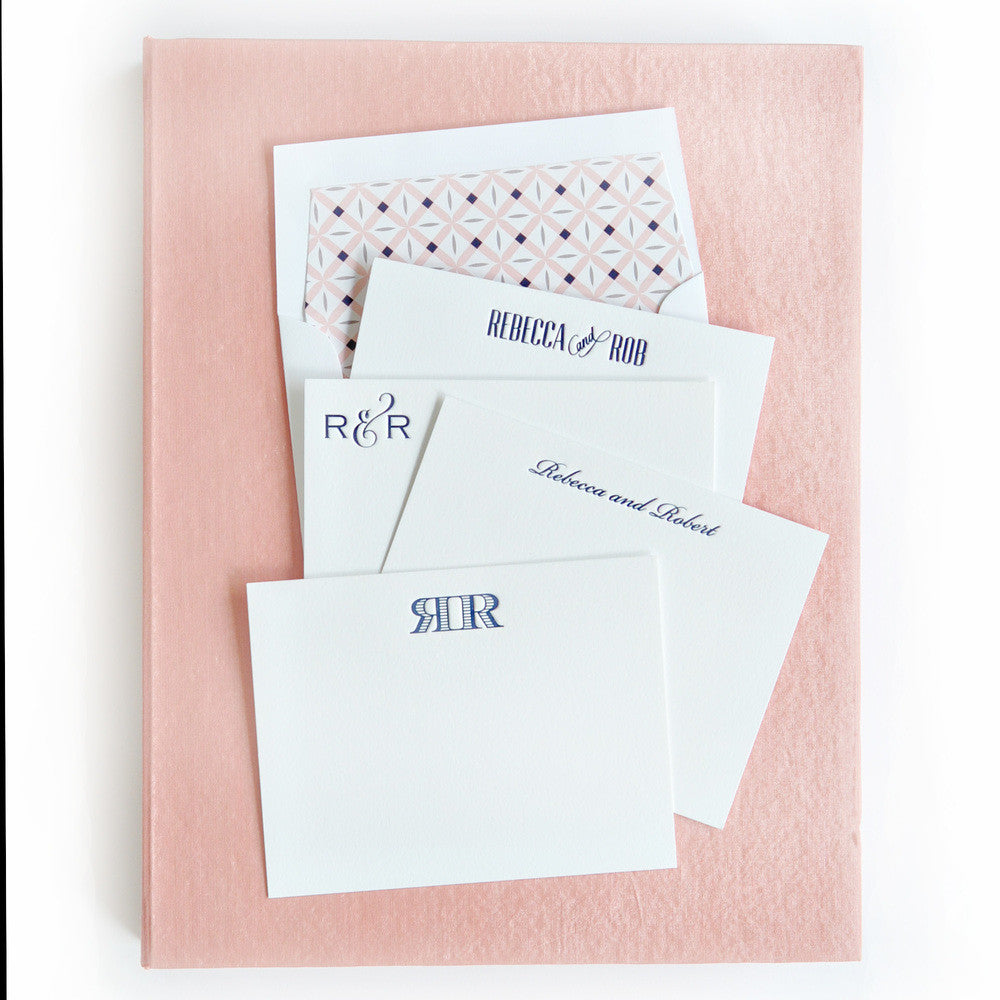 Grand Silk Stationery Box - Blush