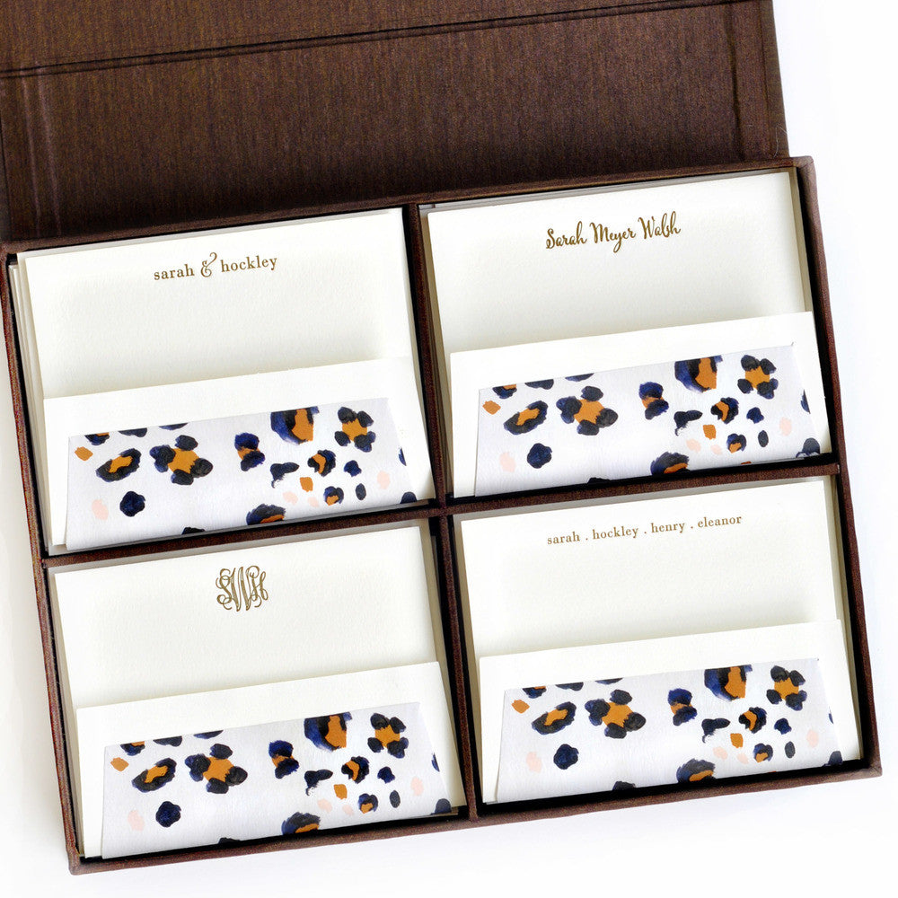 Grand Silk Stationery Box - Brown