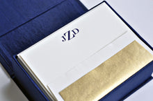 Load image into Gallery viewer, Petite Silk Stationery Box - Navy
