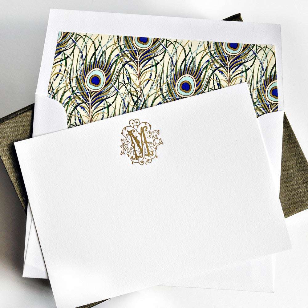 Petite Silk Stationery Box - Olive