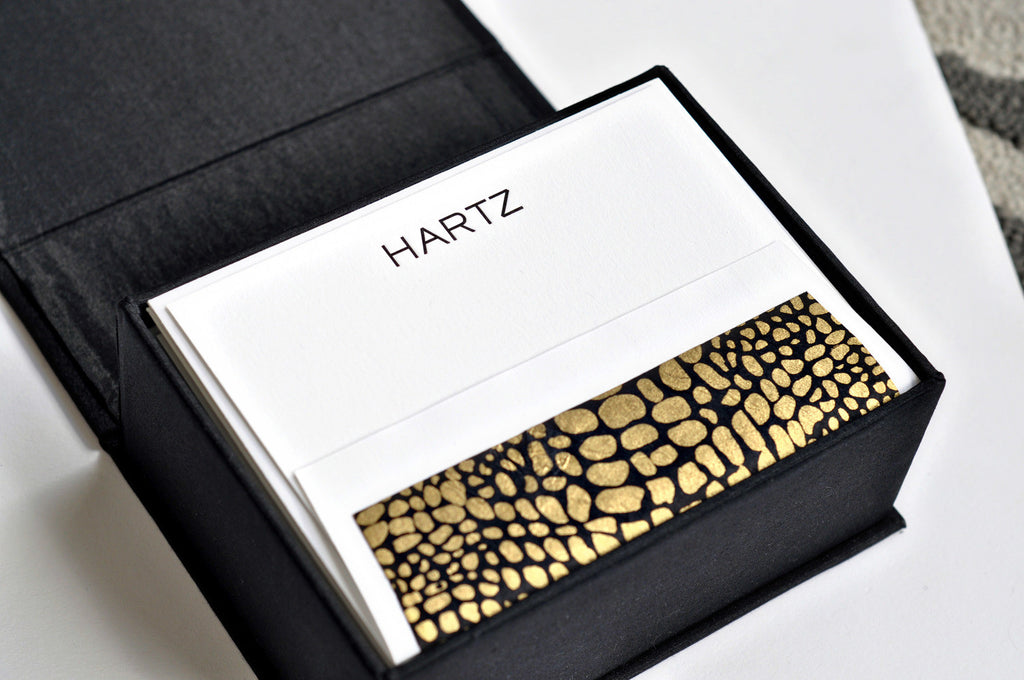 Petite Silk Stationery Box - Black