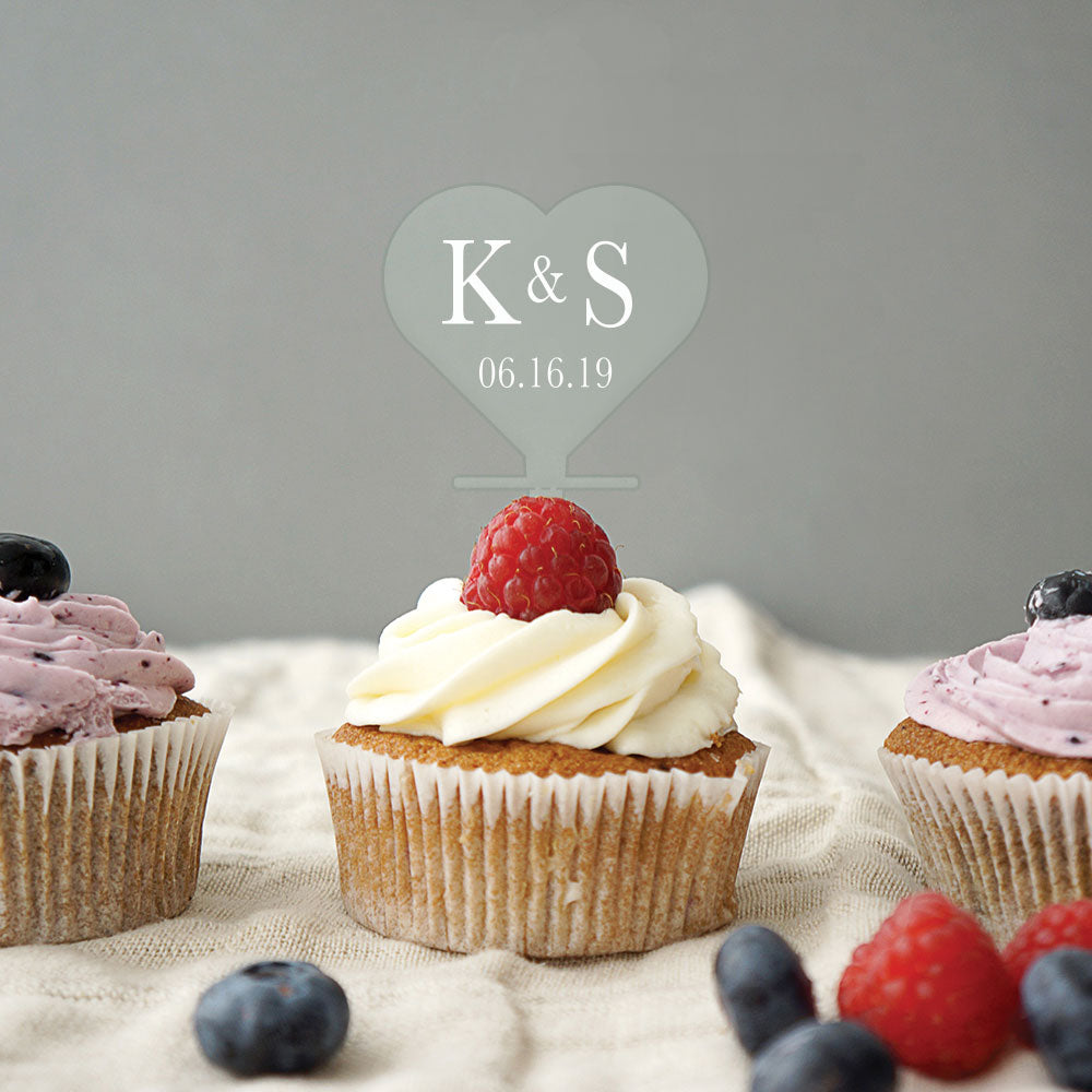 Heart Shaped Cupcake Topper