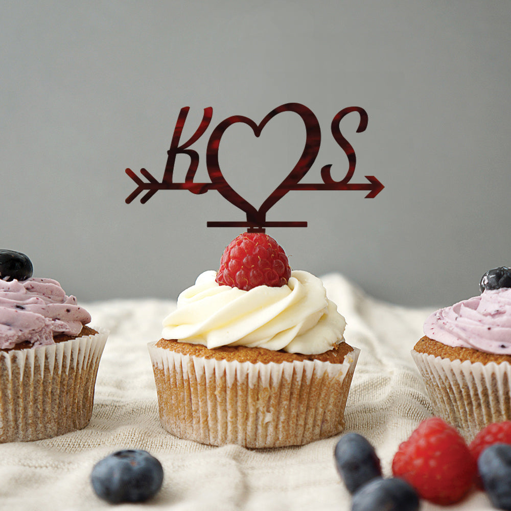 Initials Wedding Cupcake Topper