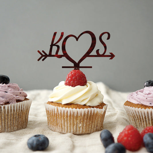 Initials Wedding Cupcake Topper