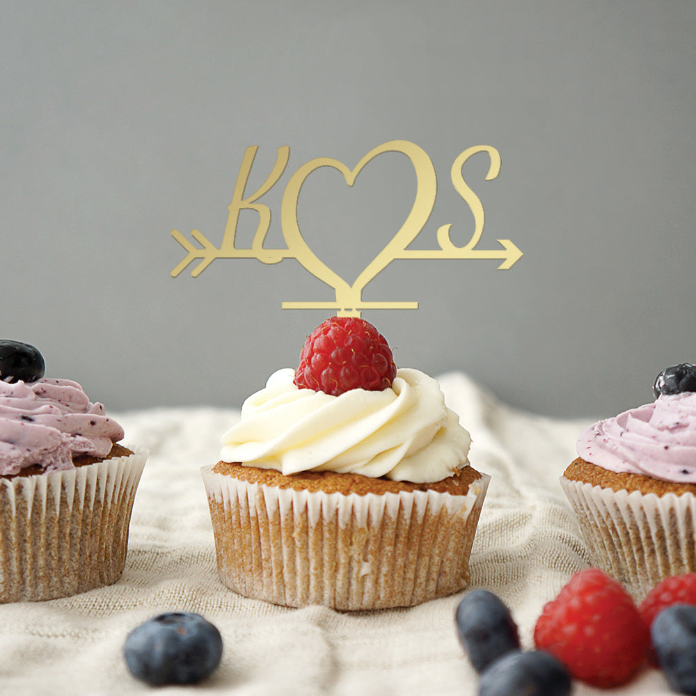 Initials Wedding Cupcake Topper