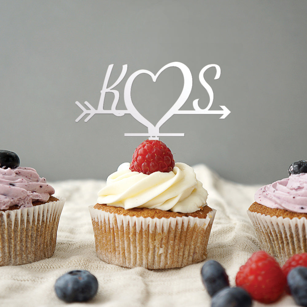 Initials Wedding Cupcake Topper