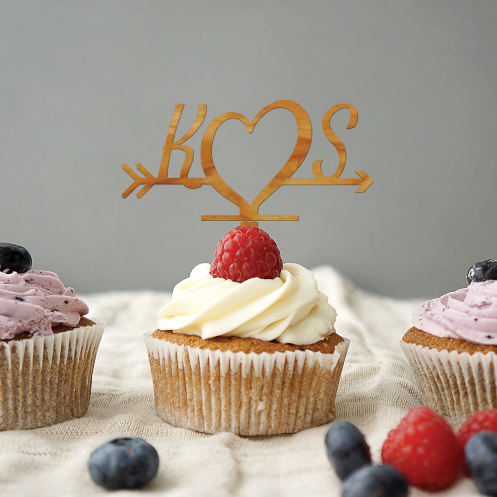 Initials Wedding Cupcake Topper