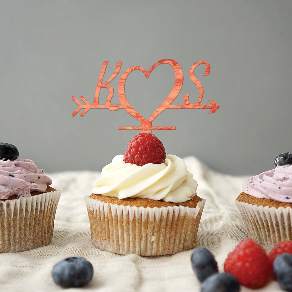 Initials Wedding Cupcake Topper