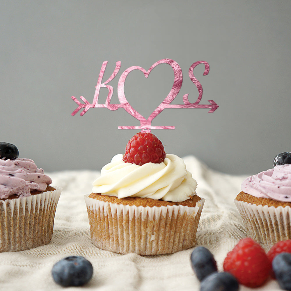 Initials Wedding Cupcake Topper