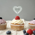 Ornate Heart Cupcake Topper