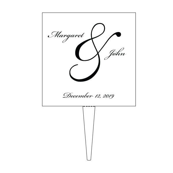 Personalized Script Names Wedding Cake Topper