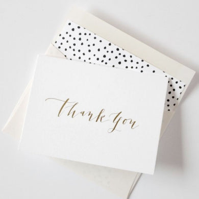 la Happy Gold Foil Calligraphy Thank You Cards