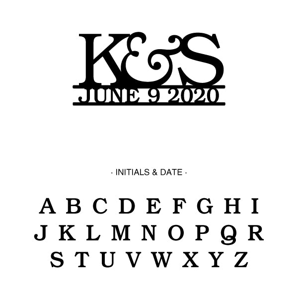 Initial and Date Wedding Cupcake Topper